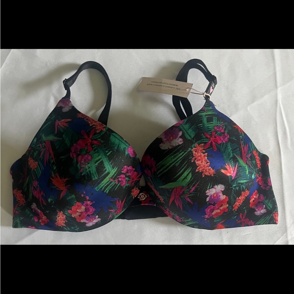 VICTORIAS SECRET Floral So Obsessed Push-Up  36C NWT